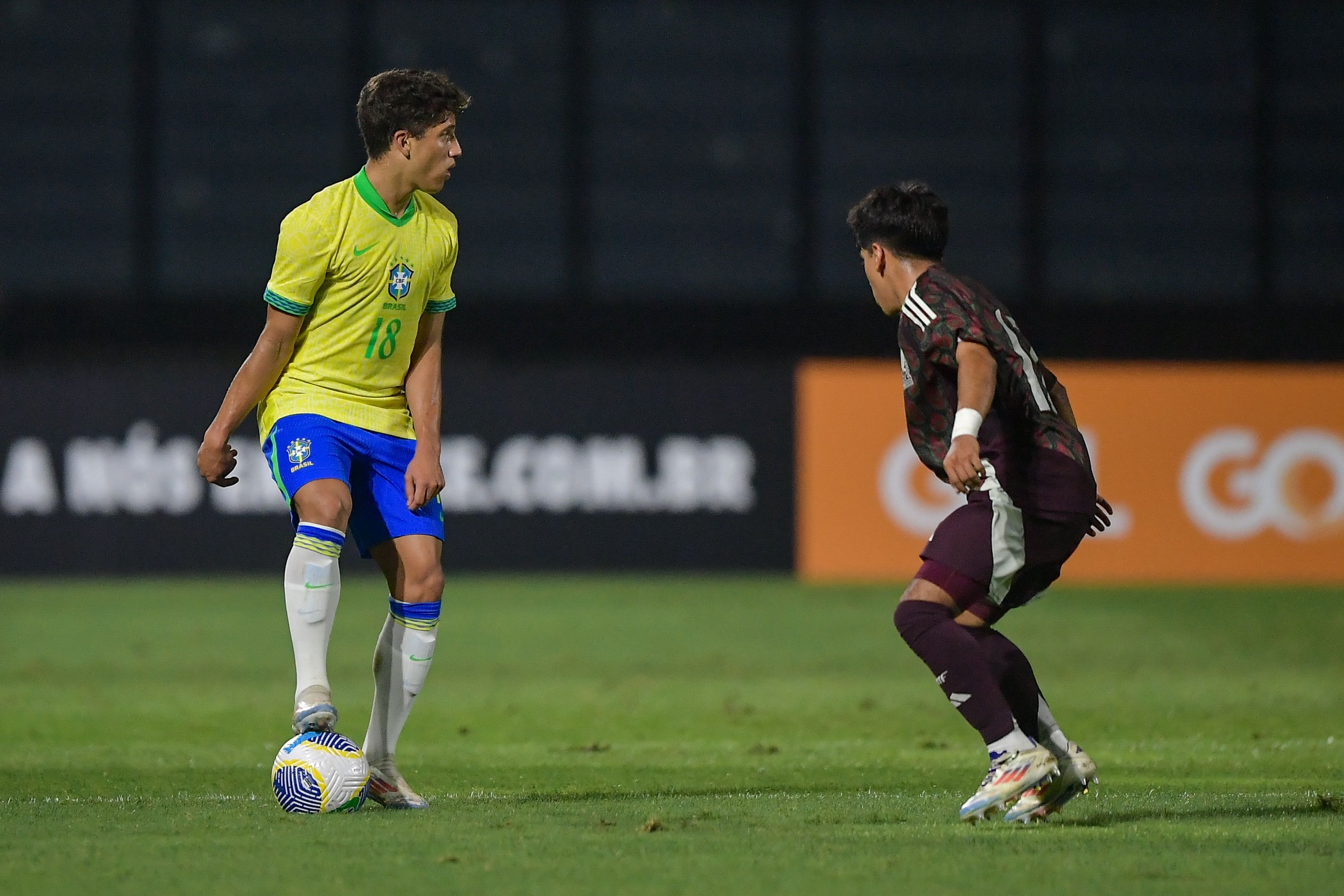 Seleção brasileira sub-20 contra o Mexico, em 2024. Fot:  Staff Images | CBF