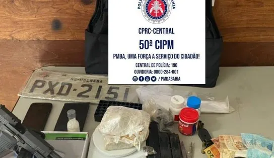 Homem é preso pela Polícia Militar após ser flagrado com drogas e arma no Trobogy