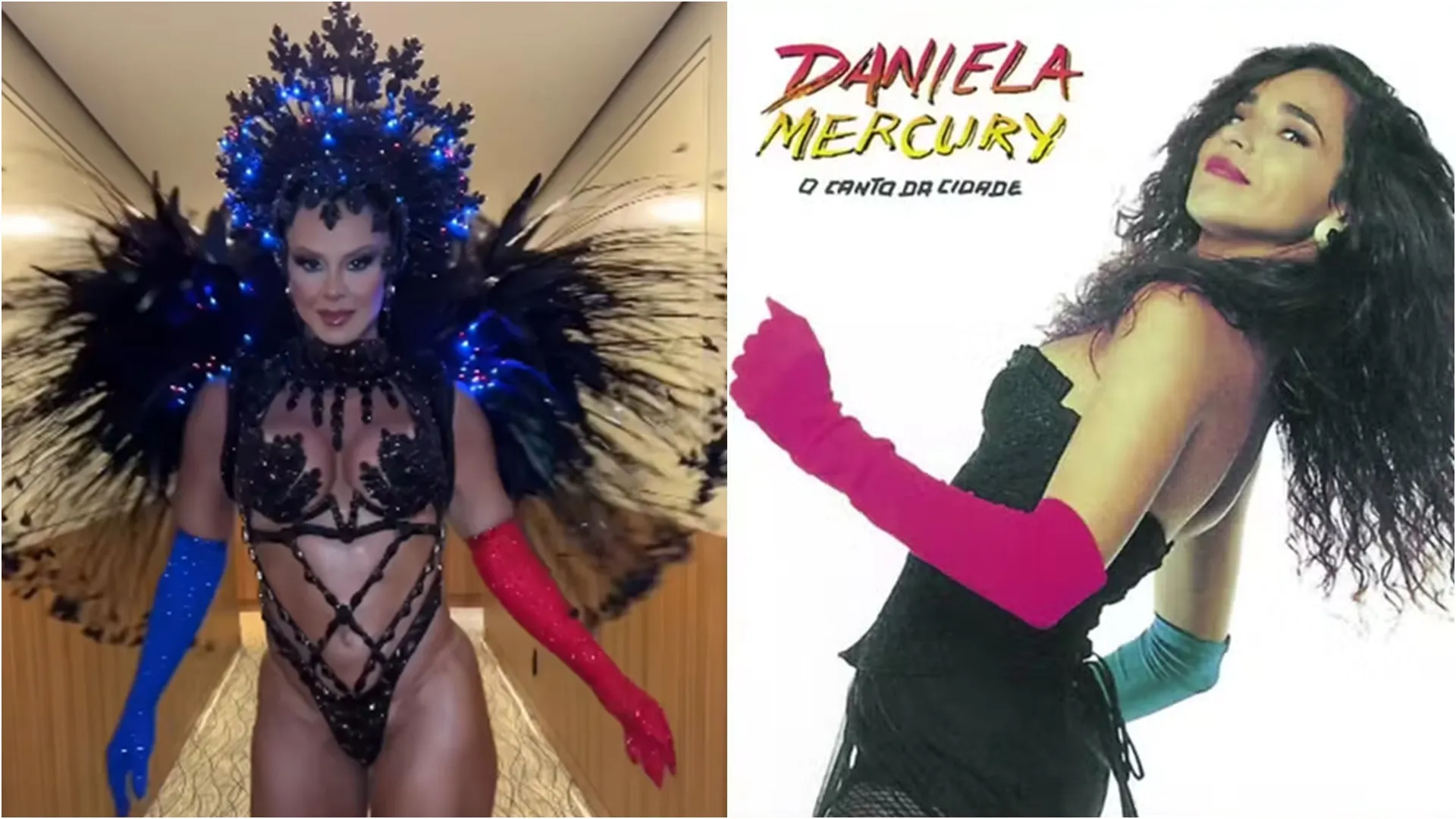 Viviane Araújo usa fantasia inspirada em Daniela Mercury. Foto: Redes sociais / @araujovivianne / Reprodução