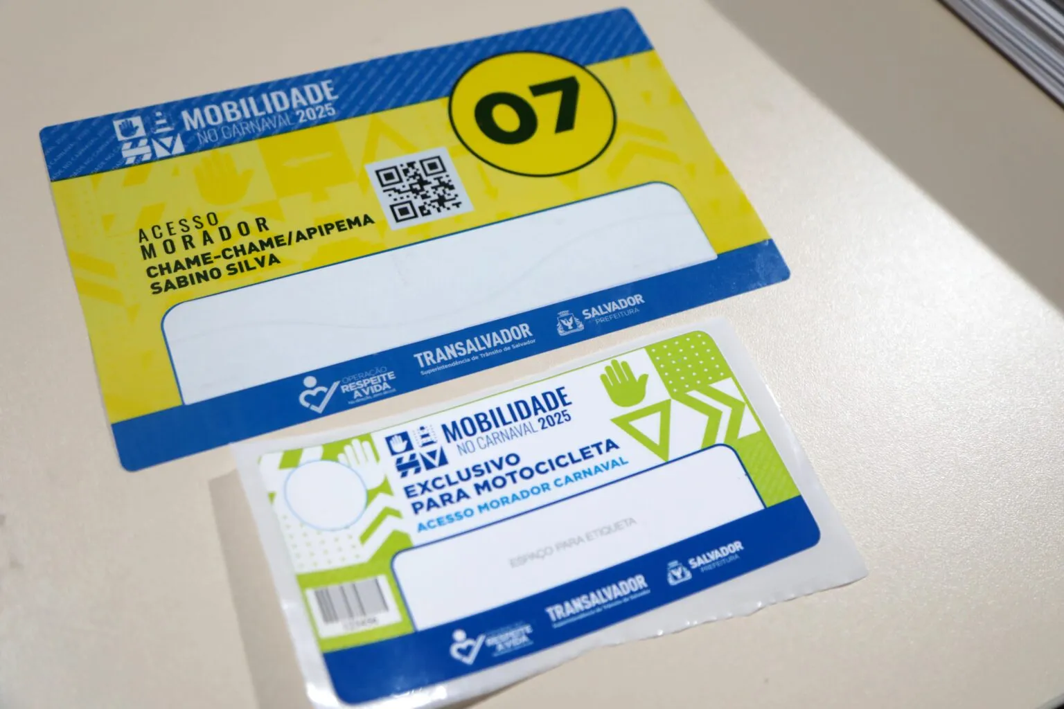 Moradores recebem credenciais para áreas restritas do Carnaval