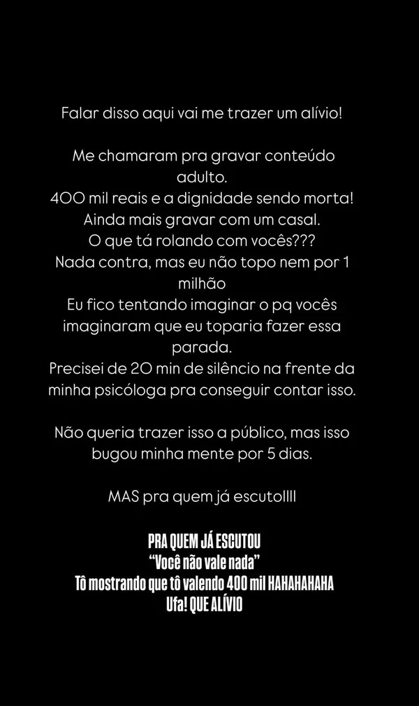 Apesar do desconforto inicial, Escandurras adotou um tom bem-humorado na sequência da publicação. | Foto: Redes Sociais
