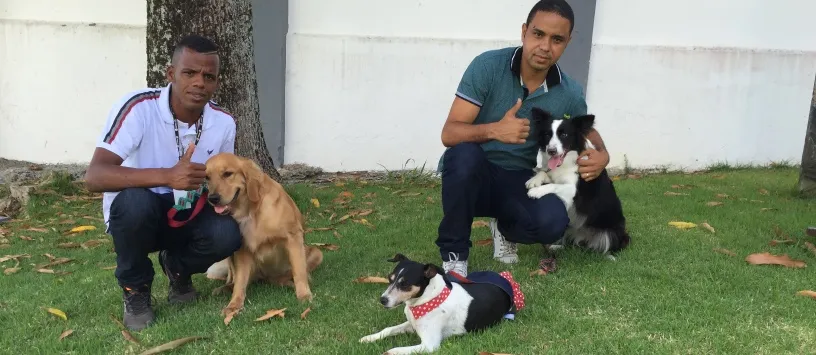 Trio canino encanta público com ‘estripulias’ no programa QVP, de Casemiro Neto
