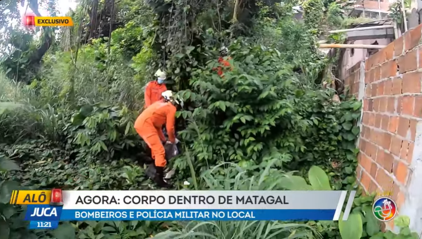 Corpo de homem &eacute; encontrado em &aacute;rea de mata pr&oacute;ximo &agrave; Avenida Heitor Dias, em Salvador. Foto: Reprodu&ccedil;&atilde;o TV Aratu