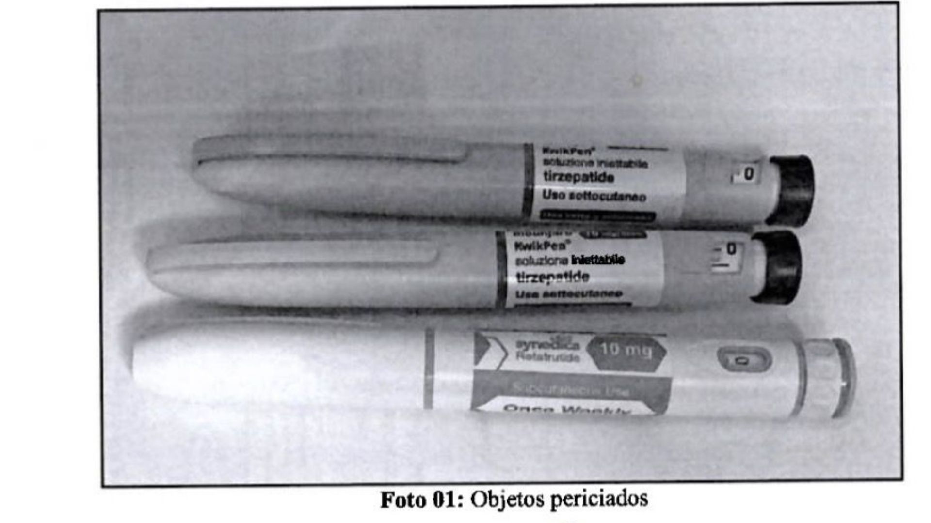 Objetos apreendidos com Rei do Mounjaro; Foto anexado ao processo