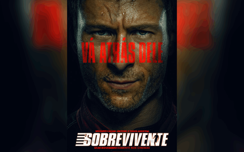 O Sobrevivente (The Running Man), originalmente um romance distópico de Stephen King (escrito sob o pseudônimo de Richard Bachman), já teve uma versão no cinema em 1987, com Arnold Schwarzenegger/Foto: Reprodução digital/Vitrine Filmes