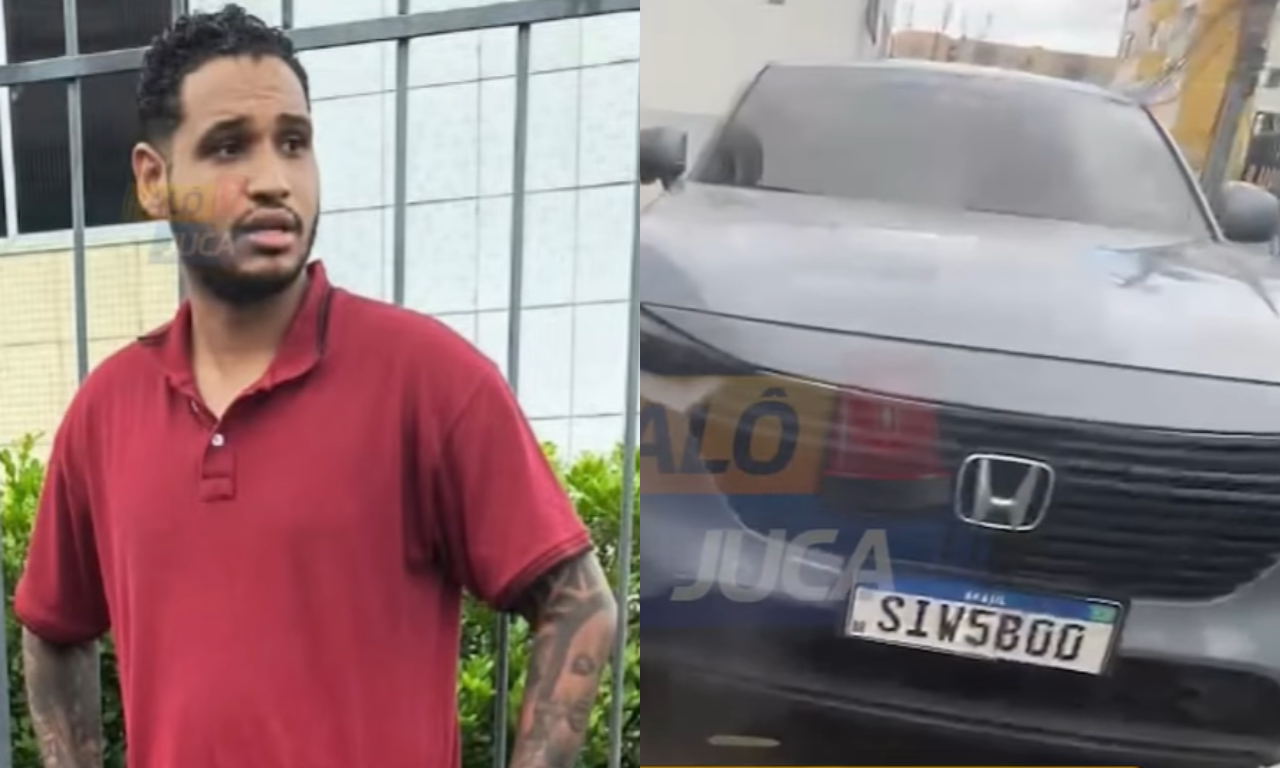 Motorista de aplicativo que responde por homic&iacute;dio &eacute; preso com carro de luxo roubado em Salvador. Foto: Reprodu&ccedil;&atilde;o | TV Aratu