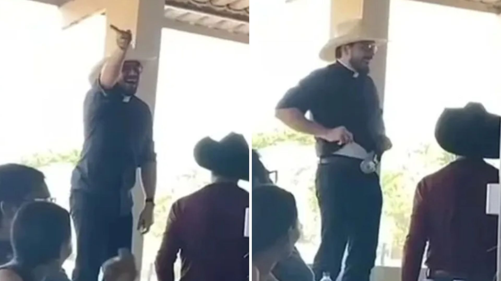 Padre leiloando cueca. Foto: Redes sociais 