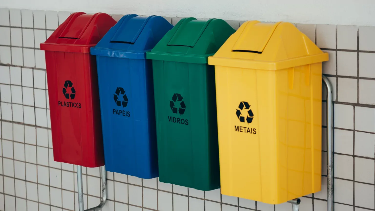 Lixeiras da coleta seletiva. Foto:  Reprodução | Recicla Club