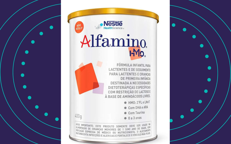 Alfamino&nbsp;&eacute; uma&nbsp;f&oacute;rmula infantil especializada da Nestl&eacute;, &agrave; base de amino&aacute;cidos livres, indicada para beb&ecirc;s e crian&ccedil;as com necessidades dietoter&aacute;picas espec&iacute;ficaFoto Divulga&ccedil;&atilde;o