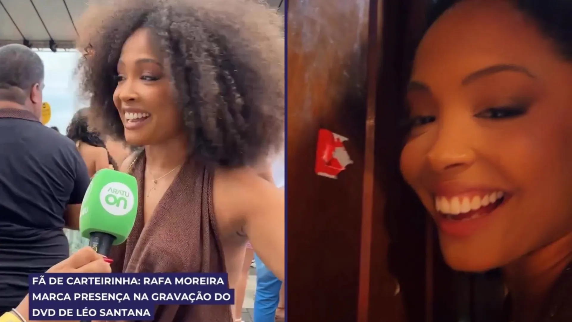 Rafaela Moreira confunde Leo Santana com Márcio Victor e brinca: 'Sou fã dos dois'