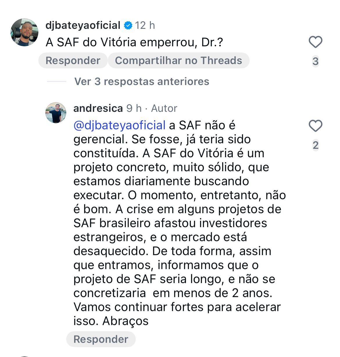 Advogado do Vit&oacute;ria no processo da SAF, Andr&eacute; Sica explica demora nos tr&acirc;mites e aponta mau momento para investidores estrangeiros . Foto: Redes Sociais