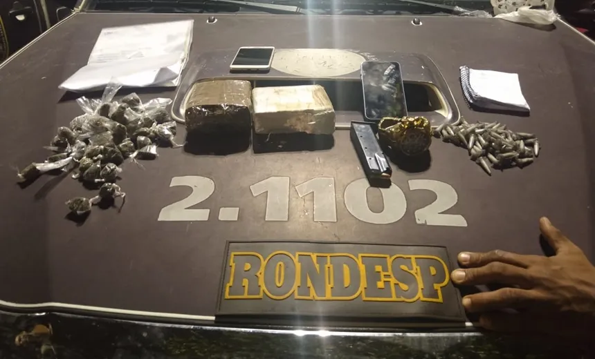 Agentes da Rondesp prendem dupla com drogas e munições, em Brotas 