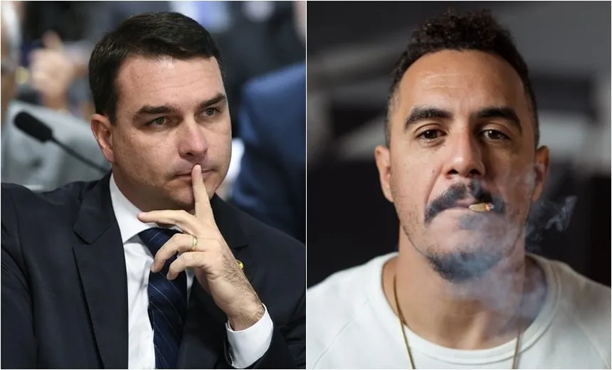 Flávio Bolsonaro nega envolvimento com milícias e D2 provoca: “nego que fumo maconha”