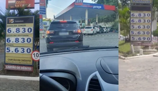 Gasolina já está mais cara em Salvador, mesmo com aumento previsto para terça; postos com preço antigo têm fila