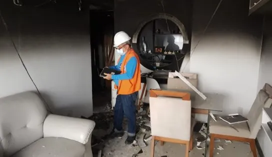 Fotos mostram como ficou o apartamento do médico que morreu após pular para se salvar de incêndio