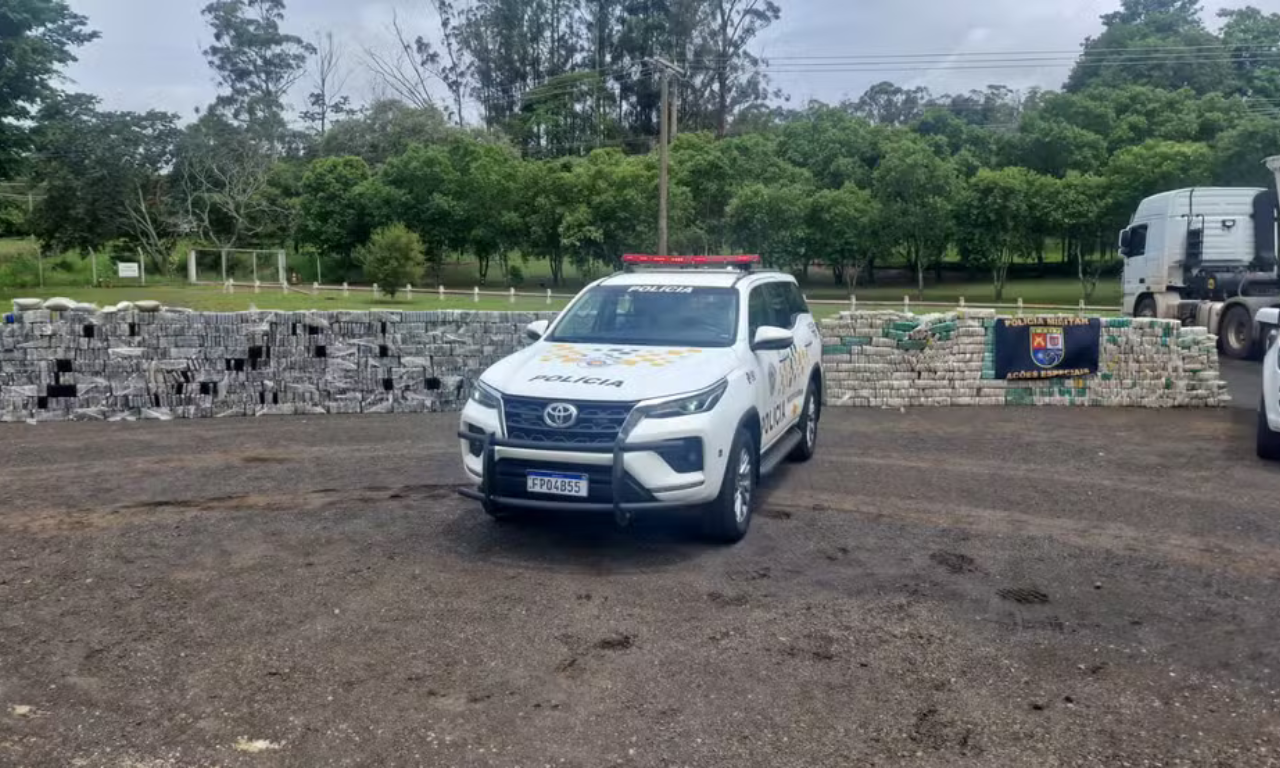 Justiça absolve acusados na apreensão de 3 toneladas de cocaína. Foto: Polícia Rodoviária