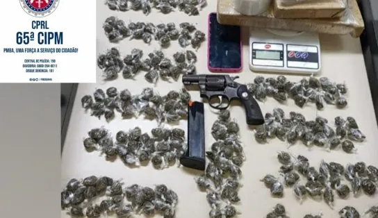 Após operação policial, trio de suspeitos é preso com armas e drogas, em Feira de Santana