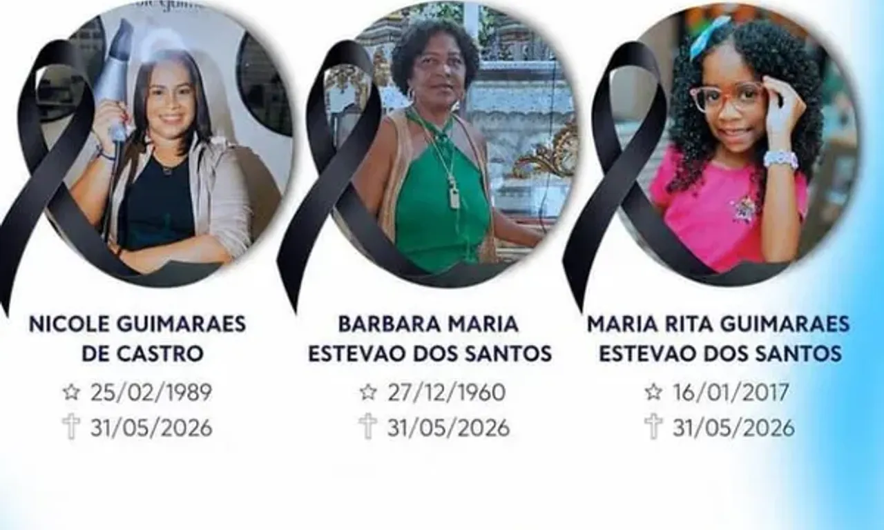 Vel&oacute;rio de tr&ecirc;s das 16 v&iacute;timas do acidente acontece nesta tarde, em Salvador. Foto: Reprodu&ccedil;&atilde;o