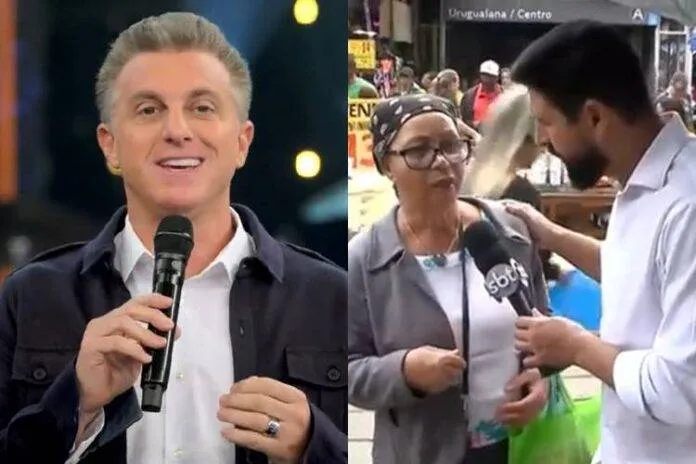 Repórter do SBT deixa 'dona Cremilda' fazer pedido a Luciano Huck ao vivo e rende elogios: 'A TV mais feliz do Brasil'