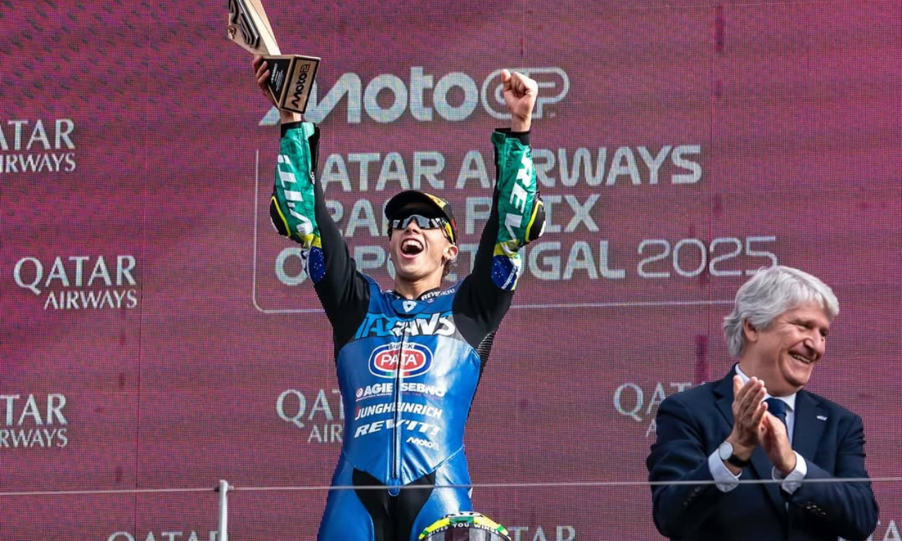 Diogo Moreira se torna o primeiro brasileiro campeão mundial da Moto2.Foto: redes sociais | @diogomoreira_10