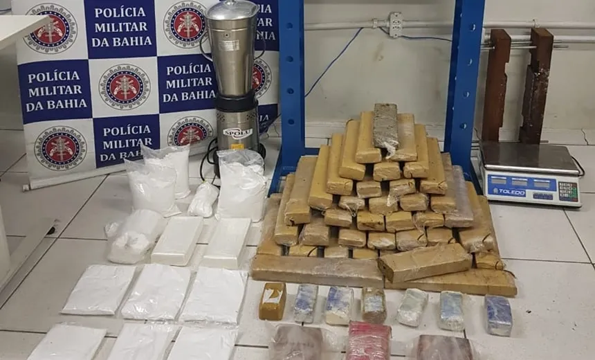 Polícia apreende 55 kg de drogas e desmonta laboratório de refino, em Porto Seguro