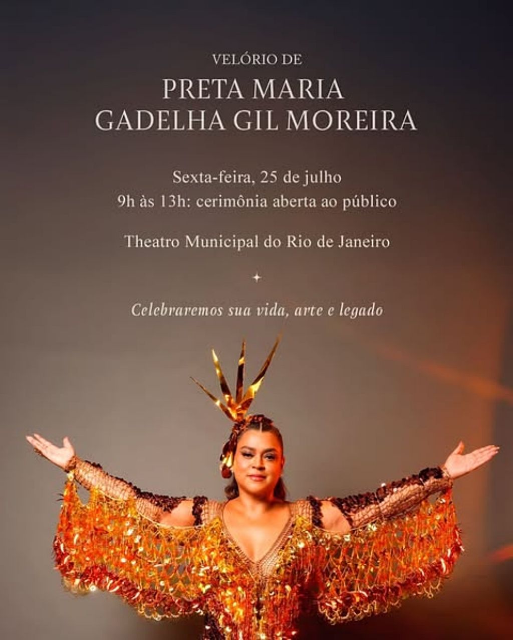 O velório de Preta Gil foi anunciado pelas redes sociais. Foto: Instagram