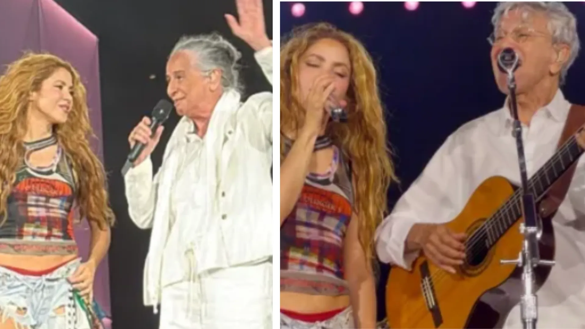 Shakira ensaia com Maria Bethânia e Caetano antes de show em Copacabana