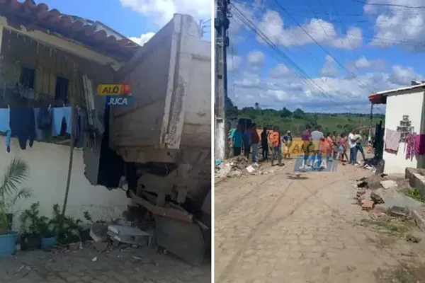 Caminh&atilde;o de obra desgovernado invade casa no Rec&ocirc;ncavo Baiano.| Foto: Al&ocirc; Juca