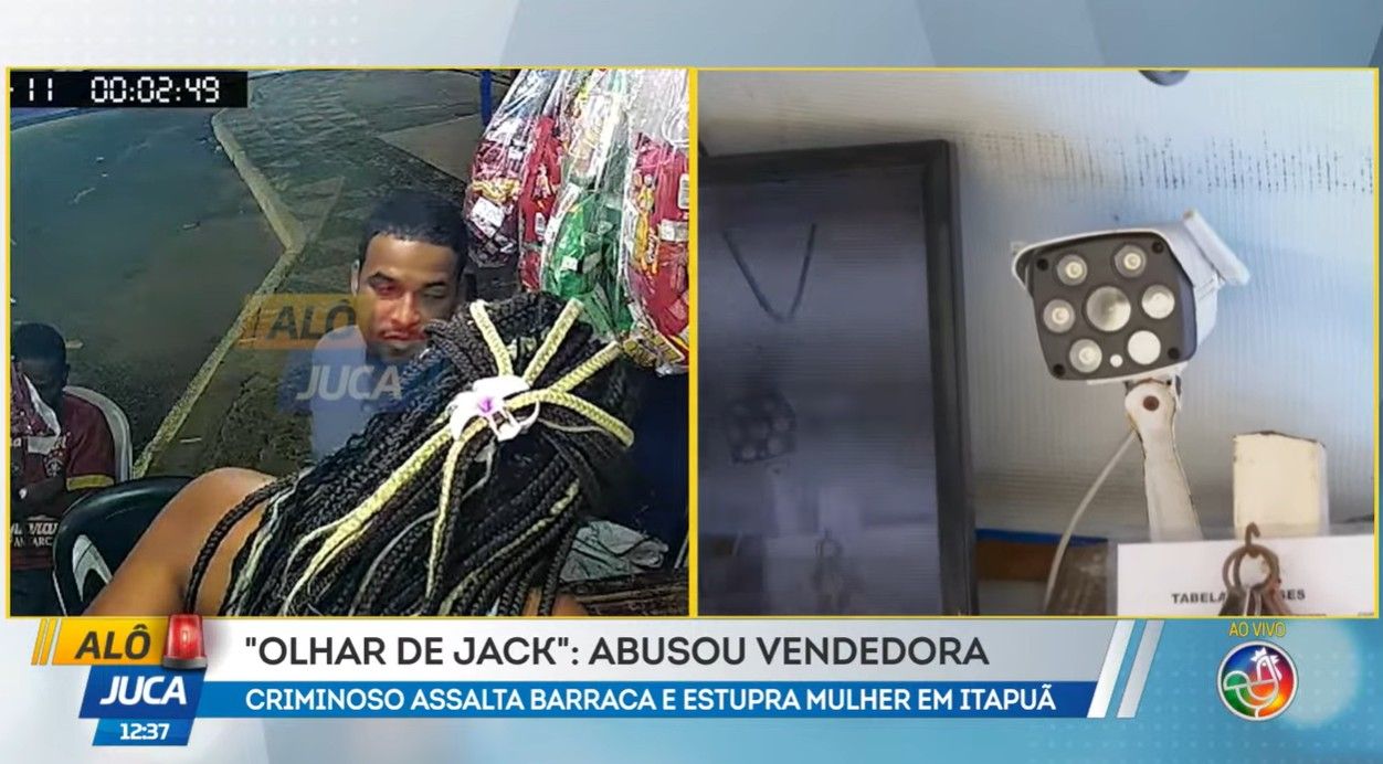 Homem abusa sexualmente de vendedora ap&oacute;s anunciar assalto.| Foto: Reprodu&ccedil;&atilde;o TV Aratu 