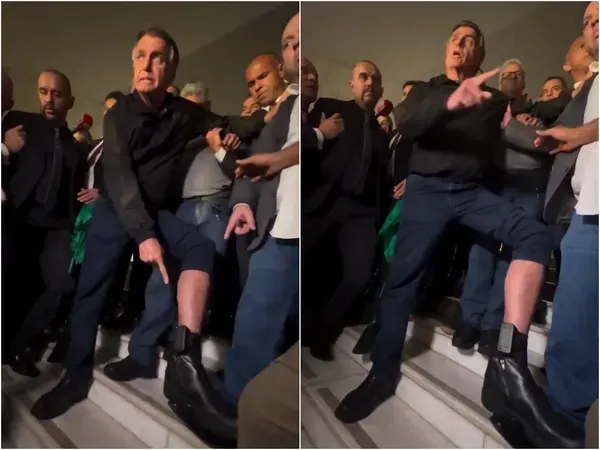 Foto de Bolsonaro com tornozeleira; Reprodução/Redes Sociais