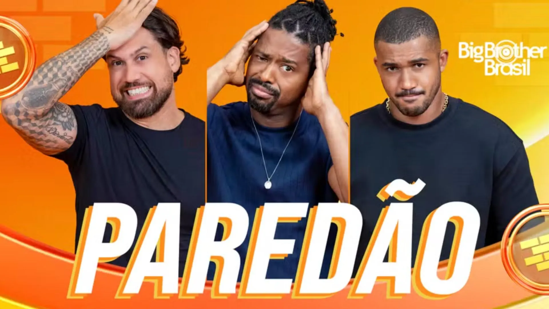 Baiano Leandro enfrenta paredão do BBB 26 com Brigido e Mateus; confira