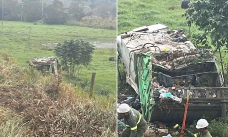 Caminhão tomba e deixa dois trabalhadores mortos e outro ferido na Bahia.| Foto: Redes Sociais