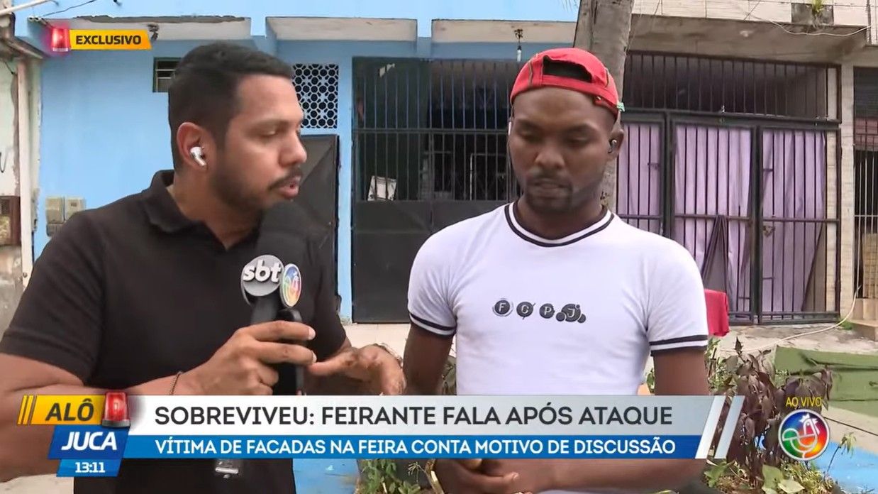 Vendedor Ambulante Relata Sofrer Amea&ccedil;as Ap&oacute;s Tentativa De Homic&iacute;dio. Foto:  Reprodu&ccedil;&atilde;o TV Aratu 