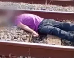 Suposto influenciador deita em trilho de trem e grava vídeo