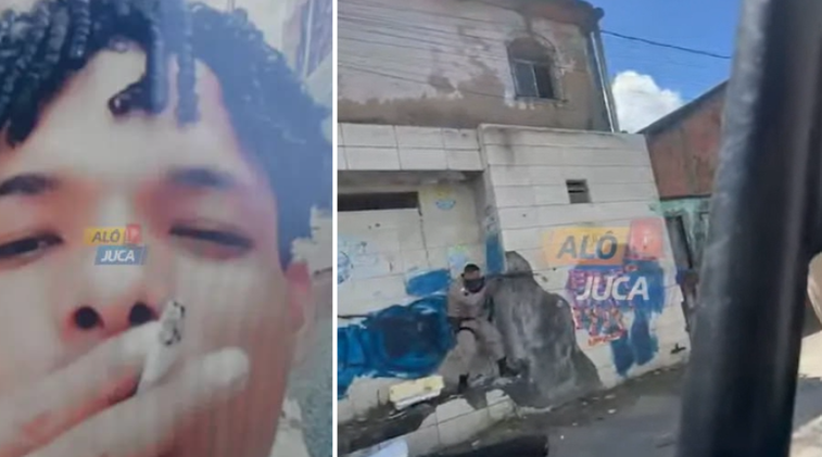 Confronto entre policiais e traficantes em Val&eacute;ria deixa um suspeito morto.| Foto: Redes Sociais