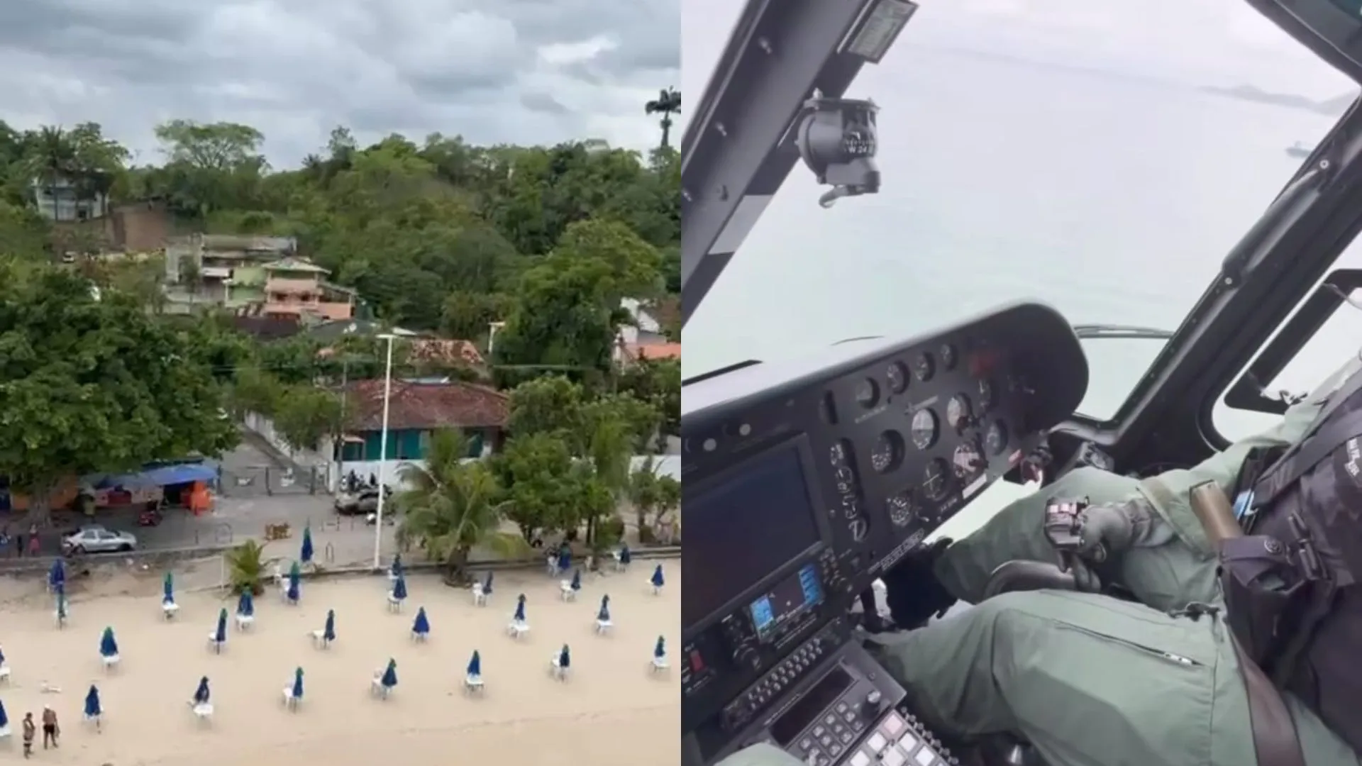 Ação aérea da PM prende foragido por tráfico em praia de Salvador; vídeo