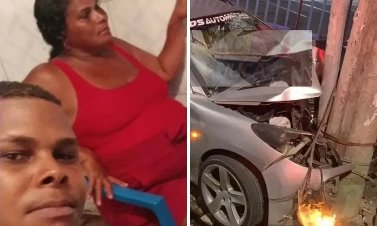 Acidente de mãe e filho