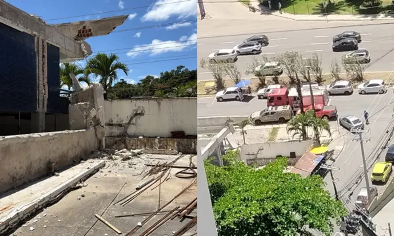 Trabalhador fica ferido ap&oacute;s pr&eacute;dio em constru&ccedil;&atilde;o desabar em Salvador. Foto: Divulga&ccedil;&atilde;o | Codesal