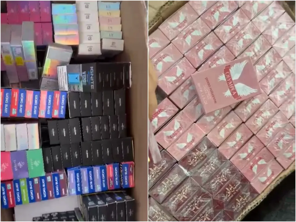 cigarros eletrônicos e cosméticos ilegais