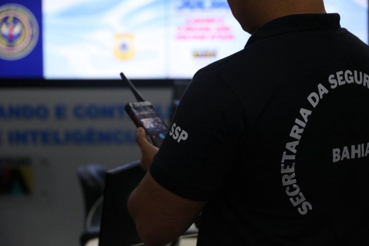Foragido de SP &eacute; preso ap&oacute;s ser flagrado pelo reconhecimento facial no 2 de Julho. Foto: SSP-BA