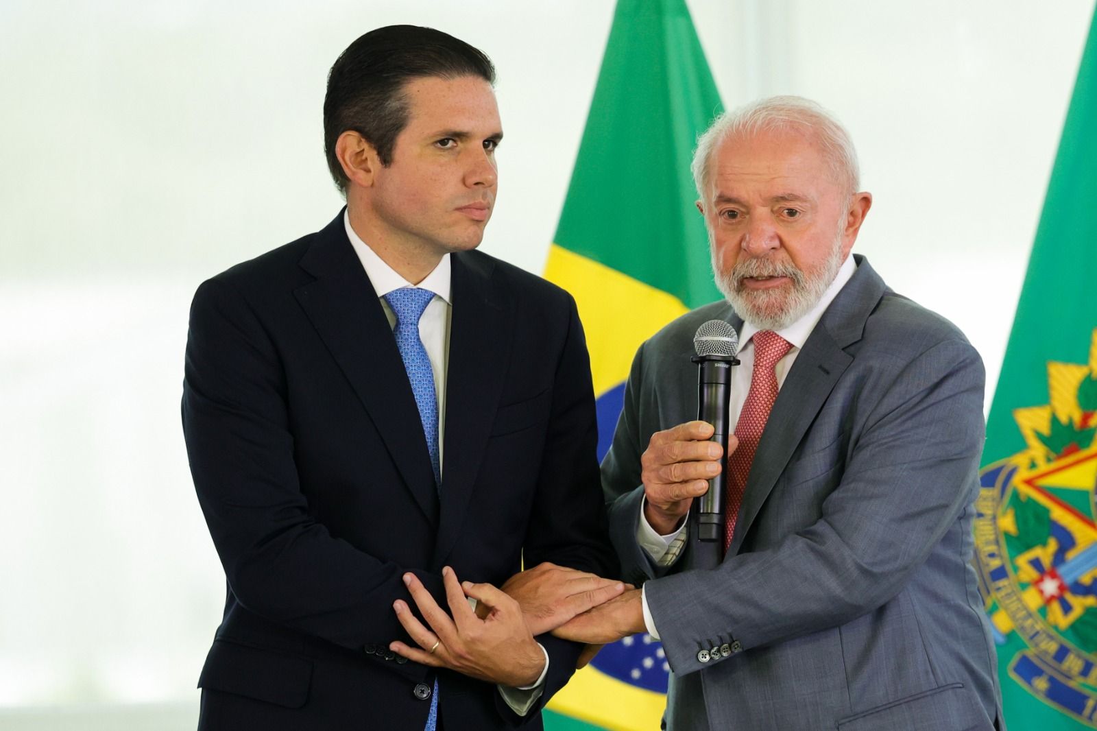 Lula e presidente da Câmara dos Deputados, Huto Motta (Republicanos-PB) | Foto: Fabio Rodrigues-Pozzebom/Agência Brasil