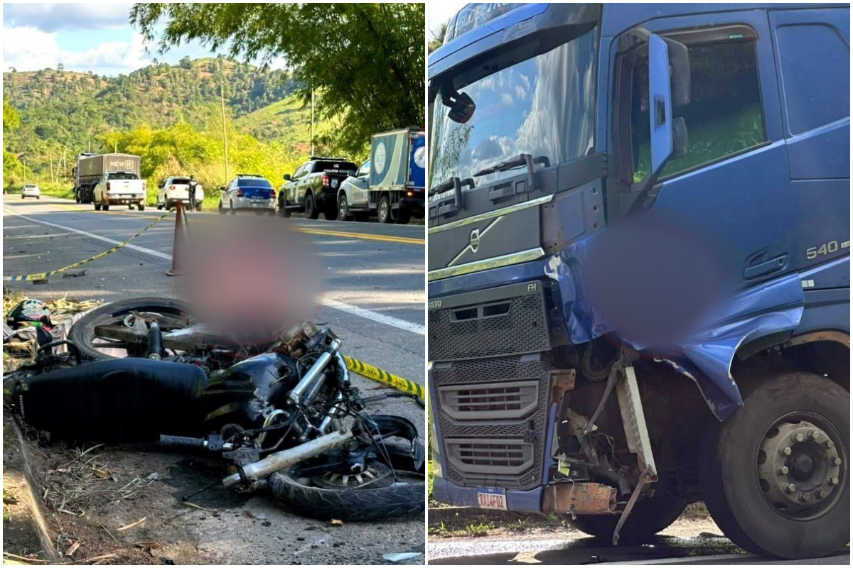 Jovem de 24 anos morre ap&oacute;s batida entre moto e carreta na Bahia. Foto: Radar News