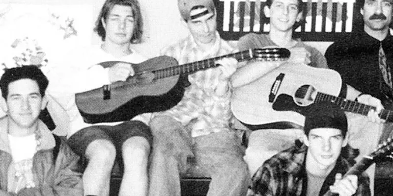 A trajetória do Maroon 5 começou em 1994 como Kara's Flowers, com Adam Levine, Jesse Carmichael, Mickey Madden e Ryan Dusick/Foto: Reprodução