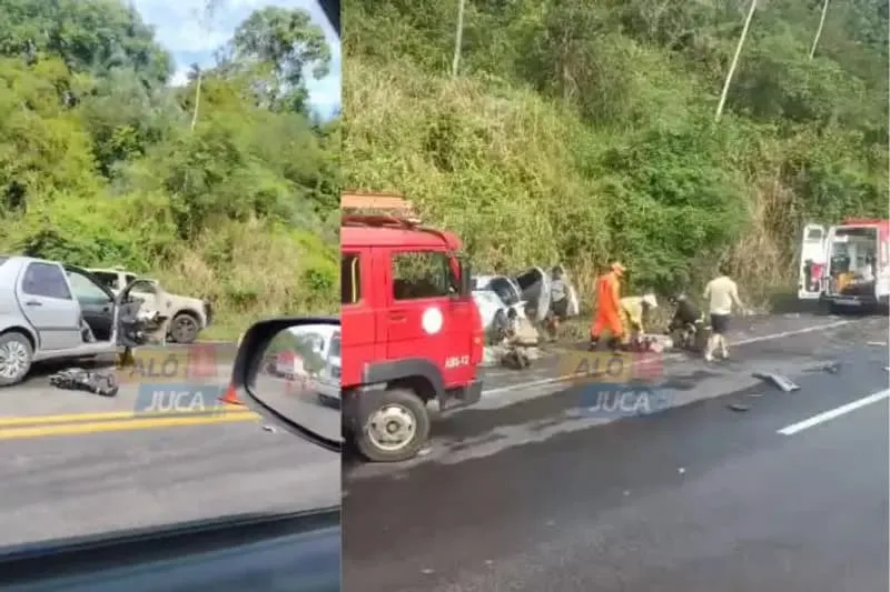 Colisão entre dois veículos deixa um morto e três feridos na BR-101