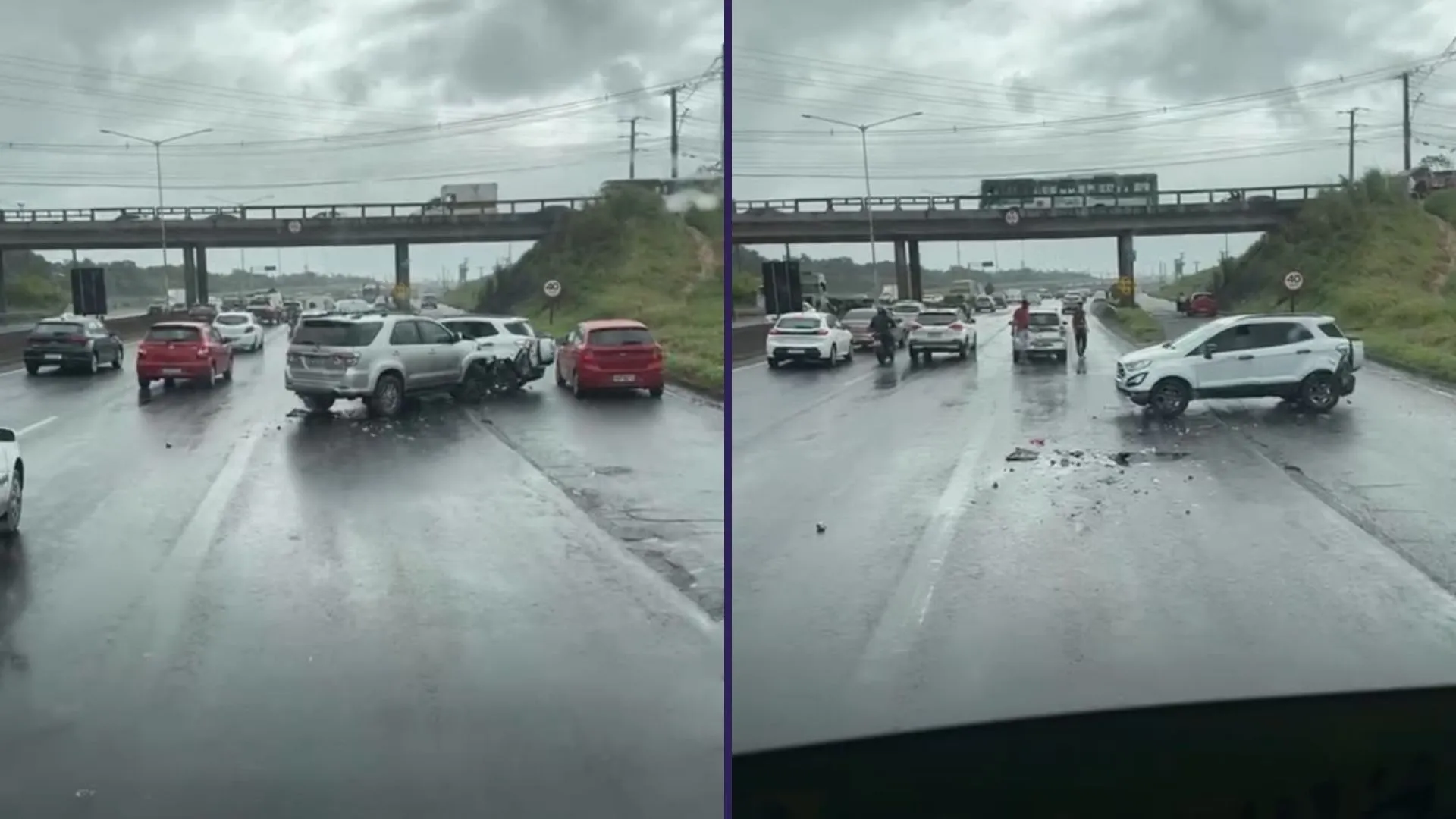 Motorista tem acesso de raiva e bate em carro na BR-324