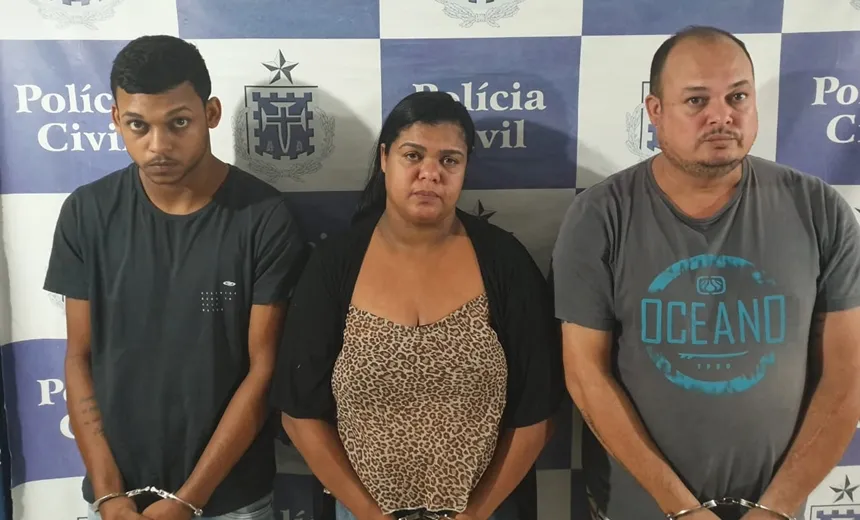 Mãe, pai e filho são presos em flagrante por tráfico de drogas em Gandu, na Bahia
