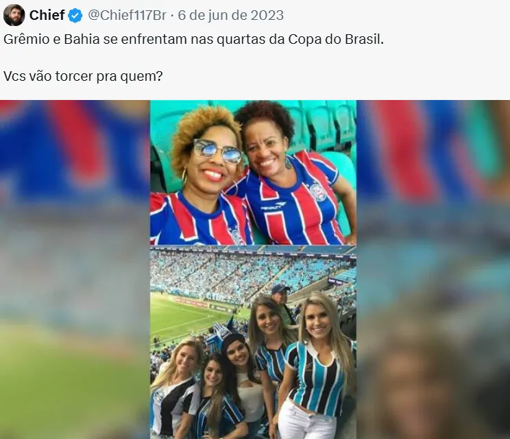Homem é condenado após postagem racista contra torcedoras do Bahia