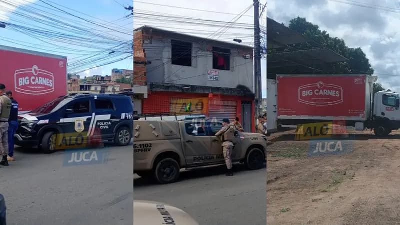 Caminh&atilde;o de carne &eacute; roubado em Salvador