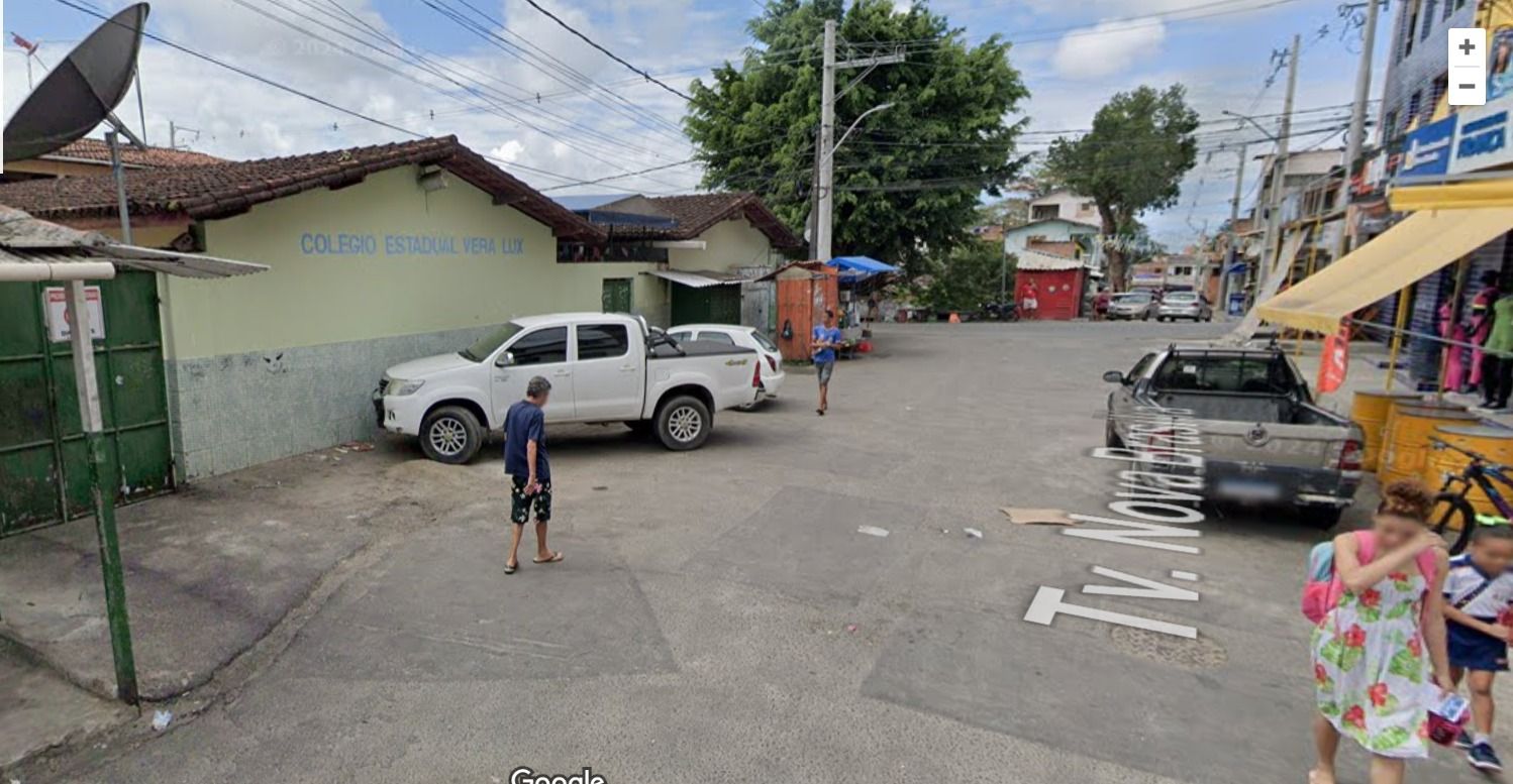 Escola Vera Lux, em Nova Brasília, teve o pior desempenho em Salvador no Enem 2024 | Foto: Google Street View
