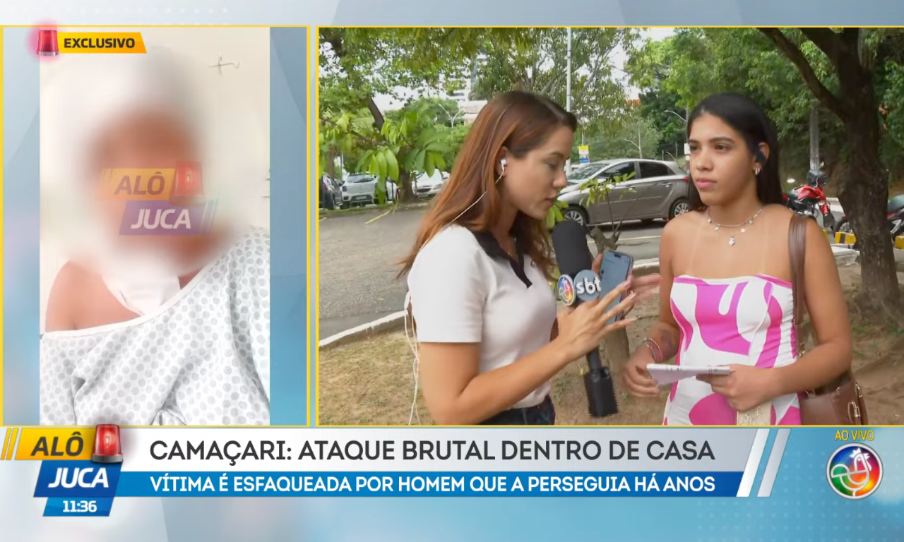 Mulher é esfaqueada após ter casa invadida em Camaçari.Foto: TV Aratu